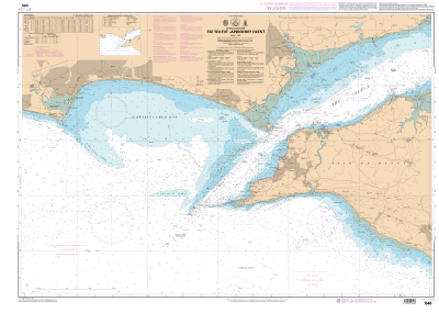 The Solent - Approches Ouest - Reproduction en fac-similé de la carte GB 2035