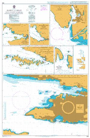 Ploce and Split with Adjacent Harbours, Channels and Anch