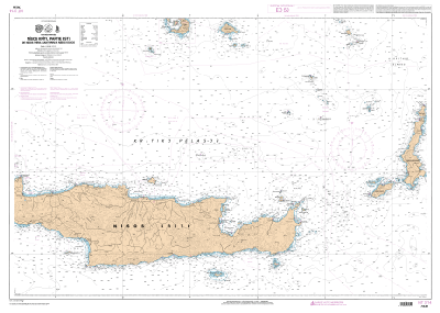 Nìsos Krìtì (Partie Est) - De Nìsos Thìra (Santorin) à Nìsos Kàsos - Reproduction en fac-similé de la carte GR 44